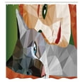 thumbnail image 3 of Ambesonne Animal Shower Curtain, Geometric Mosaic Kitten, 69"Wx70"L, Multicolor, 3 of 5