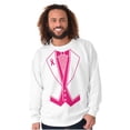 thumbnail image 5 of Breast Cancer Awareness Print Tuxedo Men's Crewneck Sweatshirt Brisco Brands X, 5 of 6