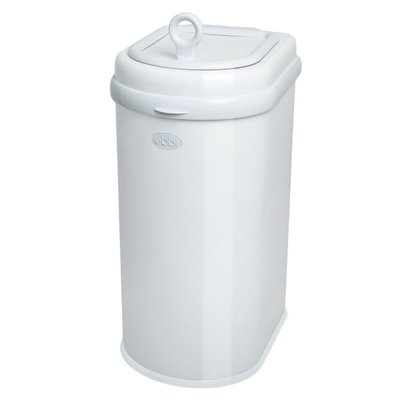 Ubbi Pet Odor-Locking Steel Waste Pail Cat Litter Disposal System, White