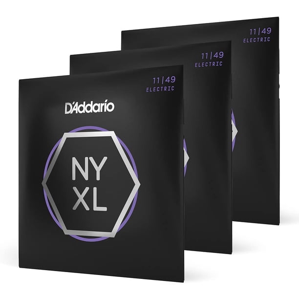 Cuerdas Para Guitarra D'Addario - Cuerdas Para Guitarra Eléctrica Nyxl - Nyxl1149-3P - Fuerza Inigualable Estabilidad De Afinación De Rango Medio Mejorada - Para Guitarras De 6 Cuerdas - 11-49 Mediano