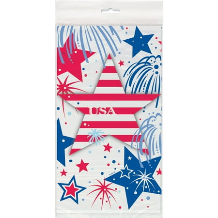 USA Fireworks July 4th Tablecloth Table cover 54 x 84 Party Memorial