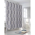 thumbnail image 3 of Shower Curtain Navy Blue Baroque Pattern Bathroom Curtains with Hooks, Waterproof Fabric Vintage European Style Bath Shower Curtains Set for Bathroom Bathtubs Decor 72x72 Inch, 3 of 8