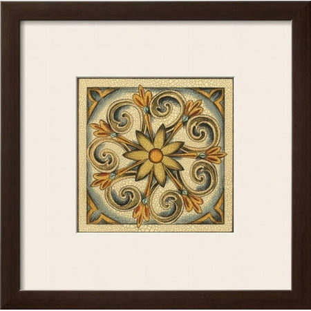 - Crackled Cloisonne Tile II Framed Art Print Wall Art By Chariklia Zarris - 19x10