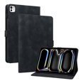 thumbnail image 2 of FJLBDE Case for iPad Pro 11 Inch (M4 2024/M5 2025), Embossed Flower PU Leather Flip Wallet Folio Stand Cover, Black, 2 of 7