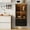 Black body, variant on 55" Freestanding Kitchen Cabinet with Glass Doors | Features 2 Adjustable Shelves & 2 Fluted Drawers for Home or Office