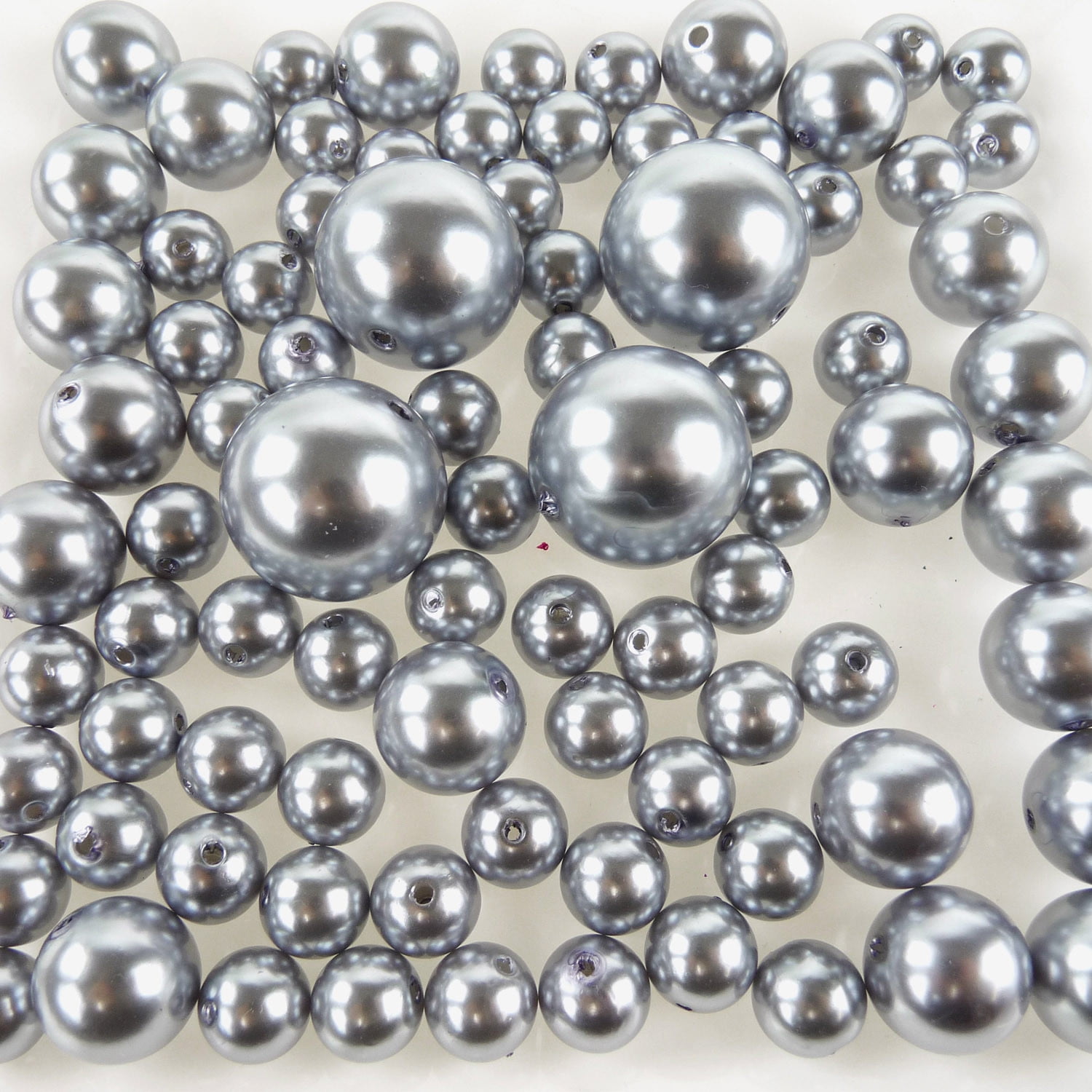 Plastic Pearl Balls Vase Filler, 14mm, 20mm, 30mm, 84Piece, Silver