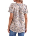 thumbnail image 5 of Fantaslook Blouses for Women Pleated Short Sleeve Tunic Tops Dressy Casual Summer Shirts, 5 of 10