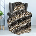 thumbnail image 4 of Zambia Soft Flannel Fleece Throw Blanket, Cheetah Pattern with Circles Spiral Exotic Fur Zoo Safari Image, Cozy Plush for Indoor and Outdoor Use, 50" x 70", Dark Brown Orange White, by Ambesonne, 4 of 5