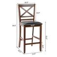 thumbnail image 4 of Costway Set of 2 Bar Stools 25'' Counter Height Chairs w/ PU Leather Seat Walnut, 4 of 11