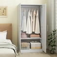 thumbnail image 2 of HOMCOM Armoire Garde-Robe Placard avec 2 Portes de Grange Armoire Armoire Blanc, 2 of 10