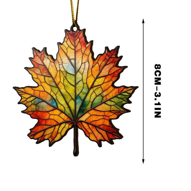 Adornos navideños con hojas de impresión plana acrílica, adornos para árboles de Navidad, colgantes
