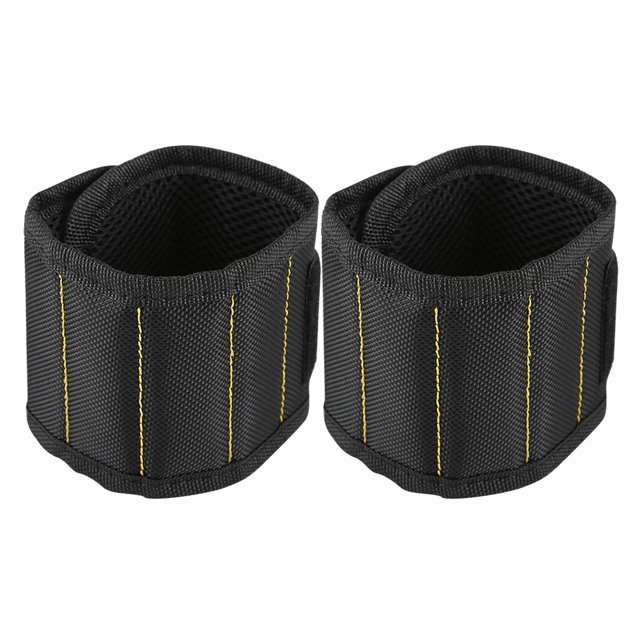 2 uds pulsera magnética duradera imanes fuertes tornillos clavos brocas herramienta de sujeción negro