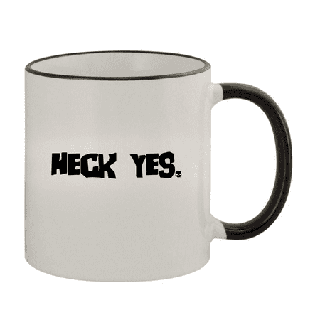 

Heck Yes - 11oz Colored Handle and Rim Coffee Mug Black