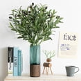 thumbnail image 2 of IRuiYinGo 5 Pack Artificial Olive Branches 19" Fake Plants Silk Greenery Stems Olive Leaves Trees for Home Office Wedding Christmas Decor, 2 of 7