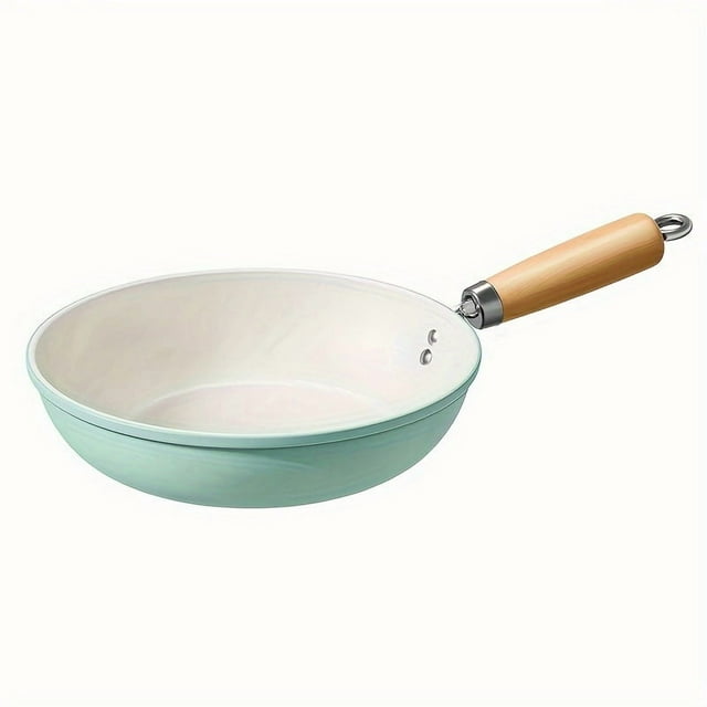 Bamboohart 1pc Ceramic Non-stick Frying Pan Cast Iron Handle Hand Wash Only Universal Flat-bottomed Ceramic Stir-fry Pan for Induction Stove Gas Stove