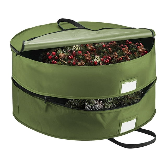 Sacs de Rangement pour Couronnes et Visages Conteneur de Rangement pour Organisation de Vacances et Empilage Sécurisé Poignées Zippées Support de Rangement pour Couronnes Saisonnier
