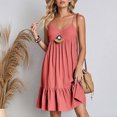 thumbnail image 6 of Summer Dresses for Women 2025 Fashion Plus Size Trendy Clothes 2025 V-neck Strap Solid Color Dress Up to 65% off!, 6 of 8