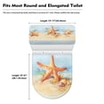 thumbnail image 5 of HELLHERO Starfish Shells Polyester Toilet Seat Lid Cover Set for Hotel Home, Elastic Bottom Machine Washable Easy to Install, Dust-Proof, U-Shaped, 5 of 5
