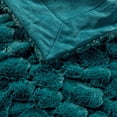 thumbnail image 5 of Home Soft Things Cloud Carved Faux Fur Embossed Throw Blanket with Micromink Back, Luxury Soft Cozy Plush Fluffy Fuzzy Reversible Thick Warm Throw Blanket, 60x70 inches, Teal, 5 of 9