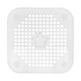 thumbnail image 2 of Drain Hair Catcher Pad,Square Drain Cover,Filter Screen,Silicone Tube Trap Shower With Sucker For Bathroom Kitchen,5.5" Flat Square Rubber Strainer Plug Filter Bathtub Sink Home Drain Protect(White), 2 of 9
