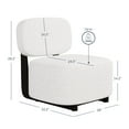 thumbnail image 2 of BELLEZE Modern Sherpa Accent Chair with Rubber Wood Base, Upholstered Bouclé Lounge Chair, Low-Profile Single Sofa Chair with Flat Backrest, Cozy Living Room or Bedroom Chair, White, 2 of 7