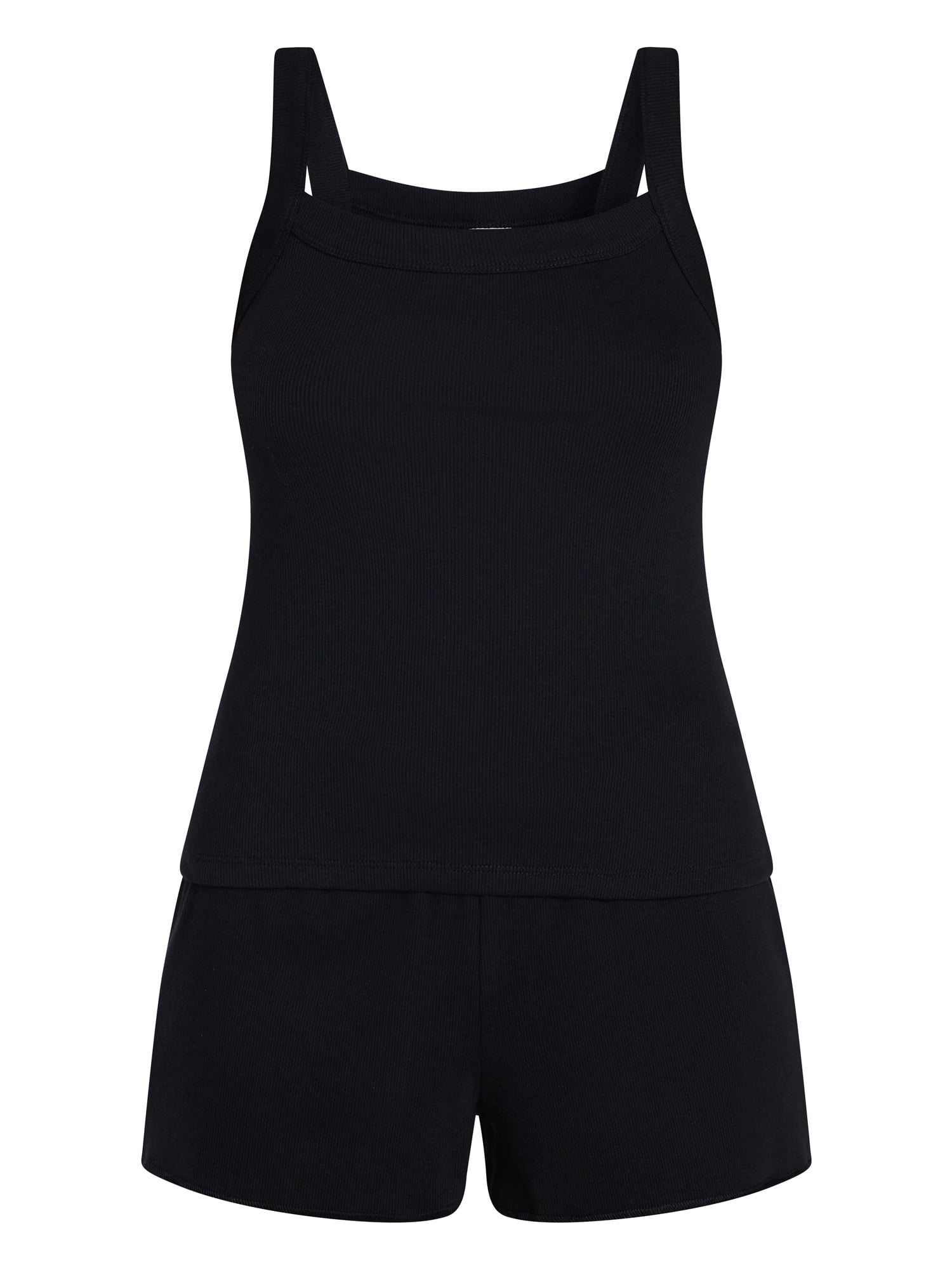 No Boundaries Rib Tank Top and Shorts Sleep Set, 2-Piece, Women's XXS-3X
