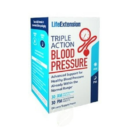 Life Extension Triple Action Blood Pressure 60 Vegetarian Tablets, Pack of