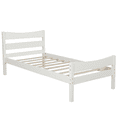 thumbnail image 2 of Gewnee Solid Wood Twin Size Platform Bed Frame with Headboard and Footboard for Kids Adults,White, 2 of 8