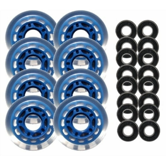 Blue Blank 72mm 78A Inline INDOOR Skate Wheels  ABEC 5s