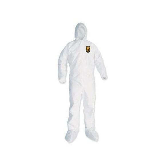 A35 Liquid and Particle Protection Coveralls Hooded, 2X-Large, White, 25/Carton