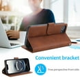 thumbnail image 4 of for iPhone 16e Case Detachable Magnetic Wallet Case with Card Holder, 2 in 1 PU Leather Flip Folio Case with Kickstand Wrist Strap Shockproof Protective Phone Case Cover for iPhone 16e, Brown, 4 of 7