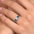 thumbnail image 4 of Gem Stone King 925 Sterling Silver White Moissanite and London Blue Topaz Engagement Ring for Women | 1.90 Cttw | Round 5MM | Gemstone Birthstone | Size 8, 4 of 7