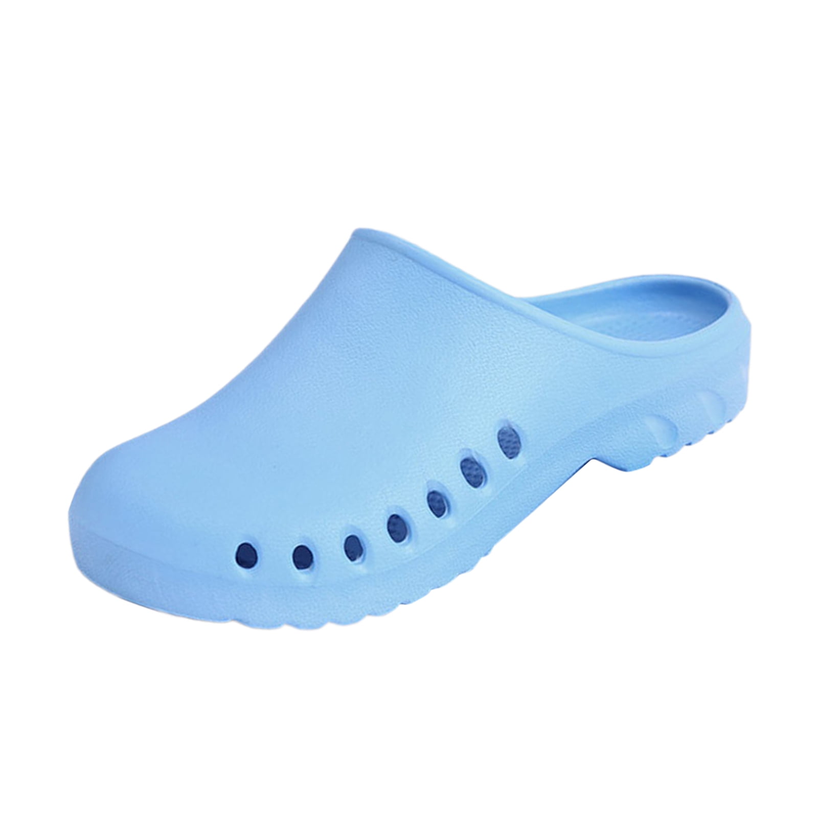 kusrkot 1 Pair Unisex Garden Clog Shoes Women Men Sandals Beach Footwear Nursing Slippers Chef Work Shoes Home Rubber Sole Slipper Light Blue 41 42