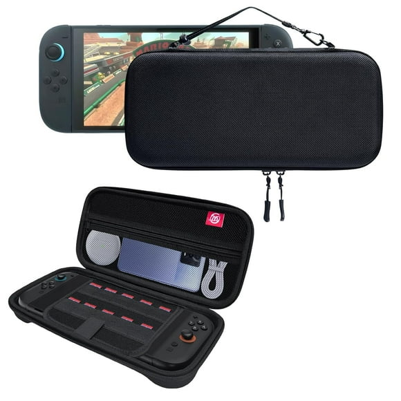 Compatible avec Nintendo Switch 2 Étui de Voyage Protecteur Coque Pochette avec Multiples Poches pour Accessoires et Jeux
