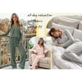 thumbnail image 4 of UVN Womens Pajamas Sets Long Sleeve Shirts and Drawstring Pants Ladies Loungewear Casual 2 Piece Matching Sets, 4 of 9