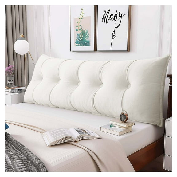 Bed Wedge Pillow - Headboard Reading Pillow with Removable Cover, Back Support Cushion for Sitting Up in Bed.