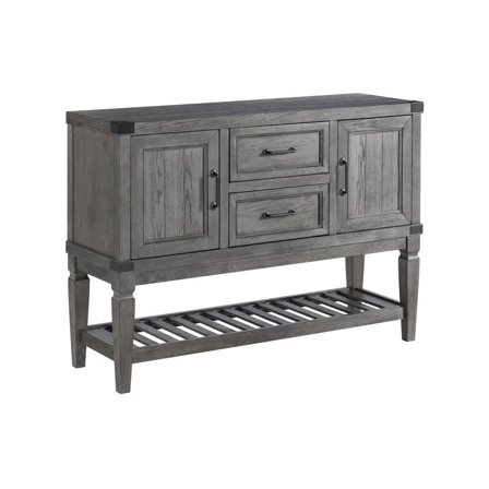 Intercon Furniture Foundry Transitional Wood Server in Pewter