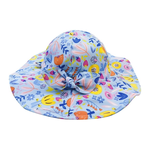 Sun Hat Kids Kids Toddler Floral Prints Outdoor Adjustable Bucket Sun Beach Hat Baby Hats Blue