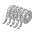 thumbnail image 1 of Unique Bargains 5 Pcs Resin Rhinestones Trim 5 Yards Self Adhesive Silver Diamond Ribbons Rhinestone Strips Tape, 1 of 7