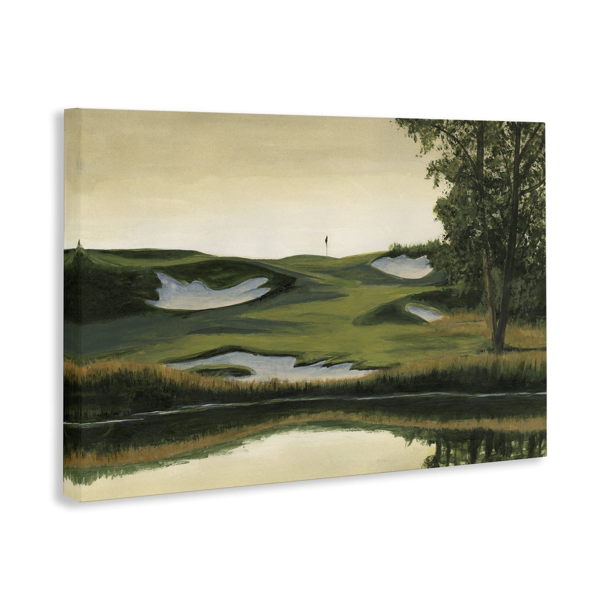 Stupell Industries Golf Course Terrain Landscape Painting Gallery Wrapped Canvas Art Print Wall Art, 45 x 30