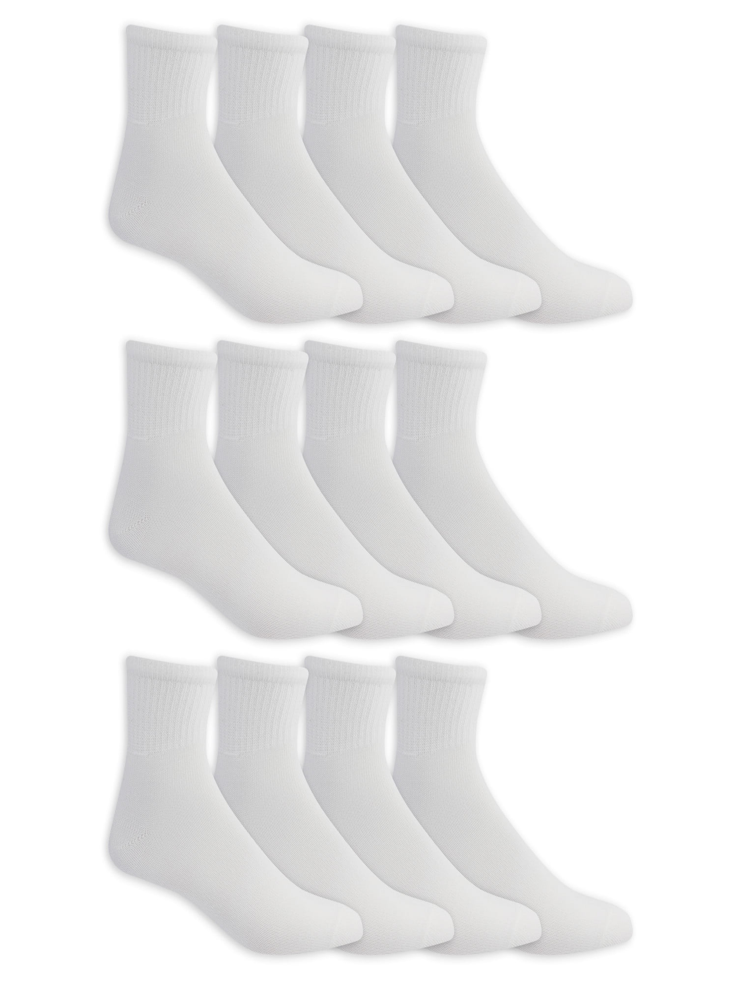 Athletic Works Men's Lightweight Ankle Socks, 12-Pack, Moisture-Wicking, Lightweight Fabric, Fits Shoe Sizes 6-12