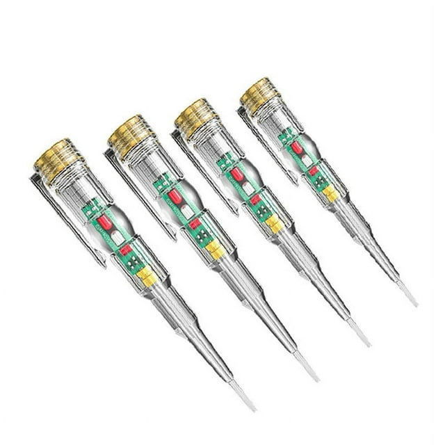Pluma Detectora de Voltaje de Potencia de InduccióN Inteligente de 4 Piezas 24-250V Probador de Circuito Destornillador EléCtrico Indicador Electricista