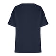 thumbnail image 4 of WIZUTIZ Shirts for Women Summer Linen Business Casual Tops Short Sleeve Blouse V Neck Comfy Loose Shirt Breathable Beach Holiday T-Shirt Shirts for Work up to 50% Off Navy XL, 4 of 5
