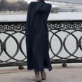 thumbnail image 2 of OSOLU Dresses Solid Color Fashion Women O-Neck Long Sleeve Pullover Lace Loose Large Size Dress Classic Sundress Flowy Vacation Dress, 2 of 5