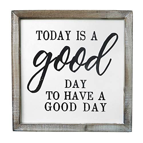 SANY DAYO HOME Today is A Good Day to Have A Good Day Wall Decor Signs with Inspirational Sayings 12 x 12 inches Rustic Wood Framed Modern Farmhouse Wall Hanging Art SANY DAYO HOME Today is A Good Day to Have A Good Day Wall Decor Signs with Inspirational Sayings 12 x 12 inches Rustic Wood Framed Modern Farmhouse Wall Hanging Art