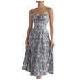 thumbnail image 2 of FcBaudy Robe Sans Manches à Col Rond, Robes d'Été pour Femmes, Robes pour Femmes Robe Débardeur Imprimée à Taille Mi-Haute Fendue Robe pour Femmes, 2 of 4