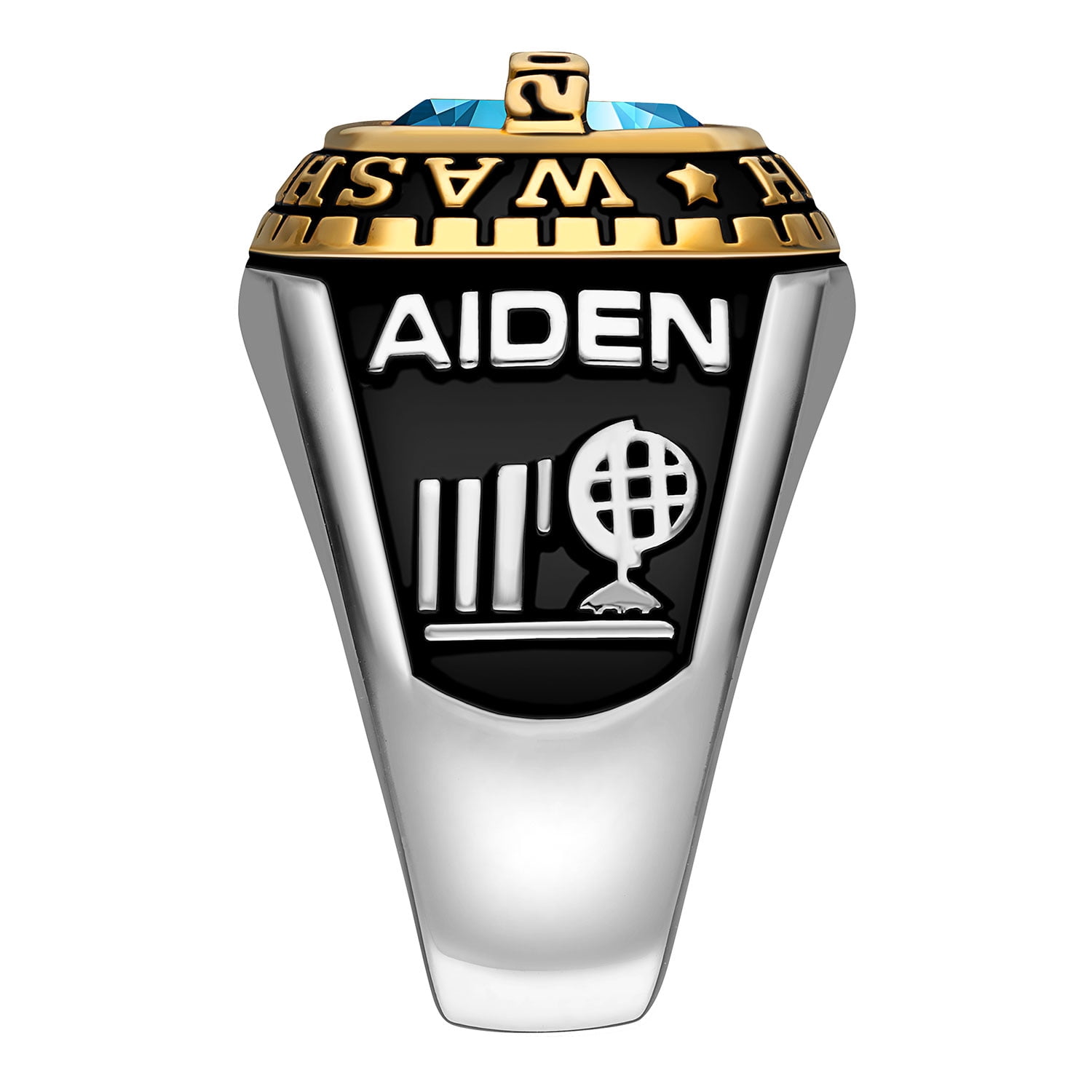 Order Now for 2025 Graduation, Freestyle Men's 2-Tone Birthstone Class Ring, Personalized, High School or College Graduation