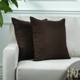 thumbnail image 1 of 3S Brother's Solid Cushion Cover Super Soft & Cozy Home Décor Throw Pillow Case for Chair Couch Bedroom & Livingroom Décor Pillowcase with Invisible Zipper Set of 2 Pieces - Brown 20"x20" Each, 1 of 8
