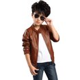 thumbnail image 5 of Ropa infantil niños chaqueta de cuero primavera chaqueta de cuero para niños, 5 of 5