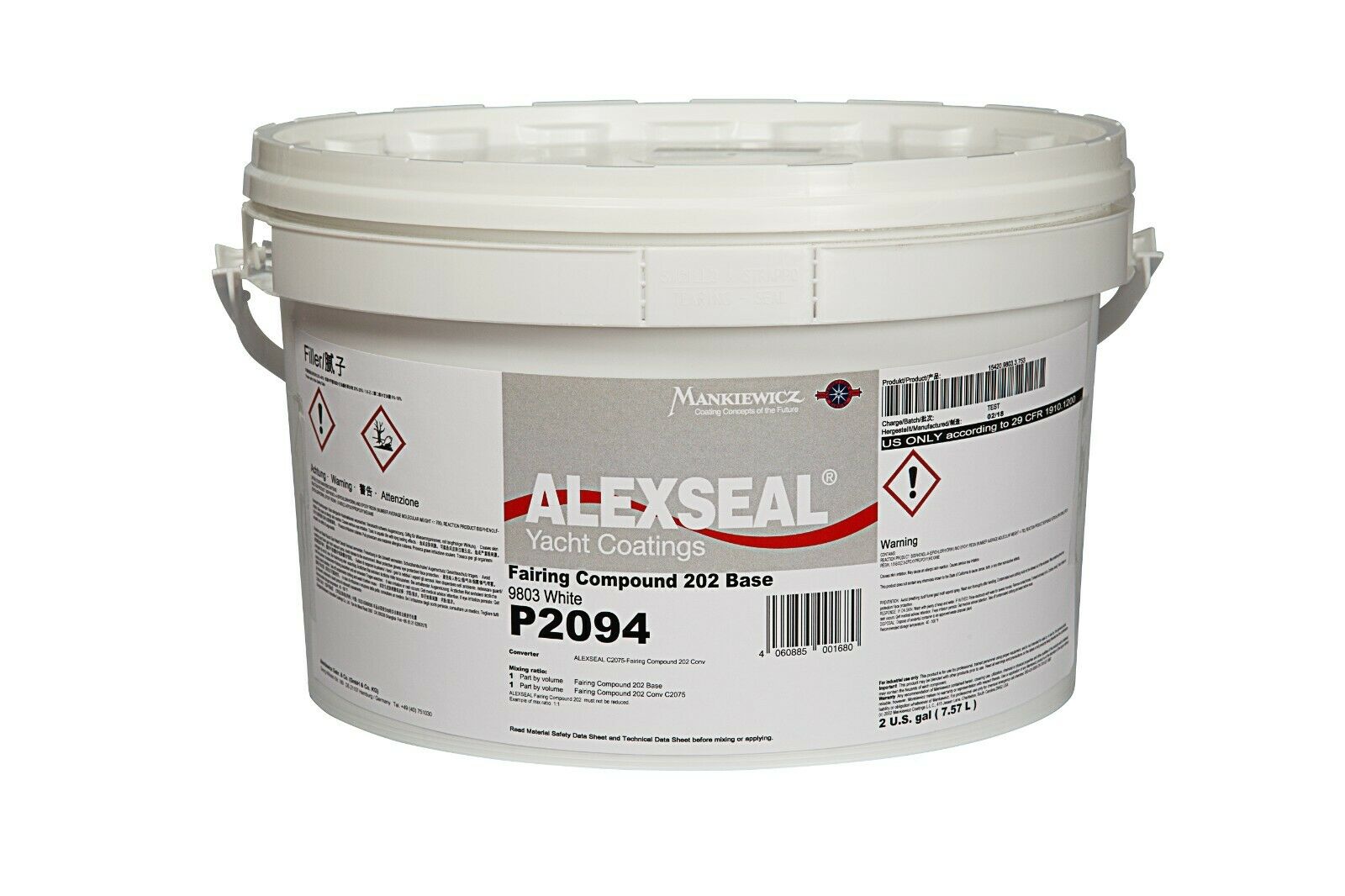 ALEXSEAL BOAT PAINT Fairing Compound 202 KIT White Gray Red